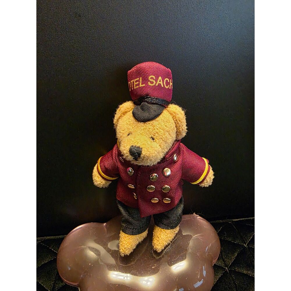 Original Sacher Hotel Vienna Teddy Bear Page Bellhop Plush Souvenir 6.5”